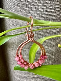 Pink Tourmaline (Copper) Small Hoop Earrings