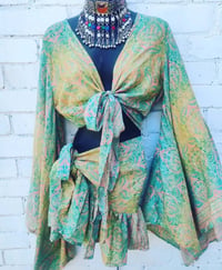 Image 14 of Tulum co ord set- Frill Skirt- Greens and lemons