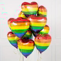 Image 3 of 10pcs, Rainbow Hearts LGBT Pride Day Decor - Colorful Party Balloons and Supplies for Celebrating Di