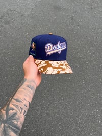 Image 1 of  GREEN BRIM MULTI TONE  LA DODGERS CUSTOM FITTED CAP