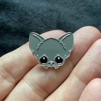 Image 3 of Gray Cat Head Small Enamel Pin