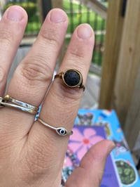 Image 1 of Lava stone wire wrapped ring