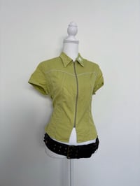 Image 1 of Vintage green zip shirt // M