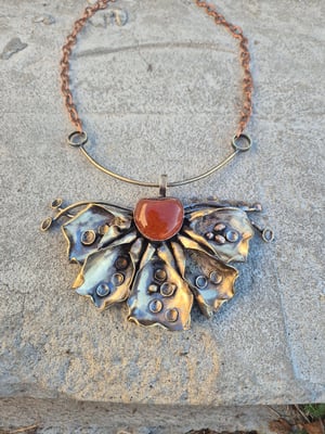 Carnelian and bullet cussings necklace