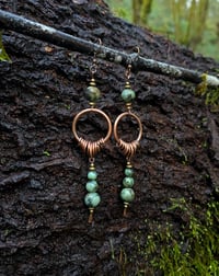 Image 1 of African Turquoise small hoops 