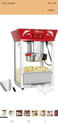 Image 2 of 12 Oz  Popcorn Maker - 3 Easy Switches with 4 Scoops for Home Theater, Party, Events $45 and hour