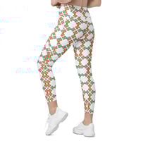Image 3 of 60's Design Bold Colors, Orange And Green Leggings with pockets