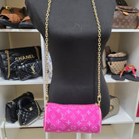 Image 1 of Retro Pink Canvas Barrel Crossbody 