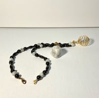 Image 2 of Moonstone & MAGNETIC Hematite Necklace 19” 