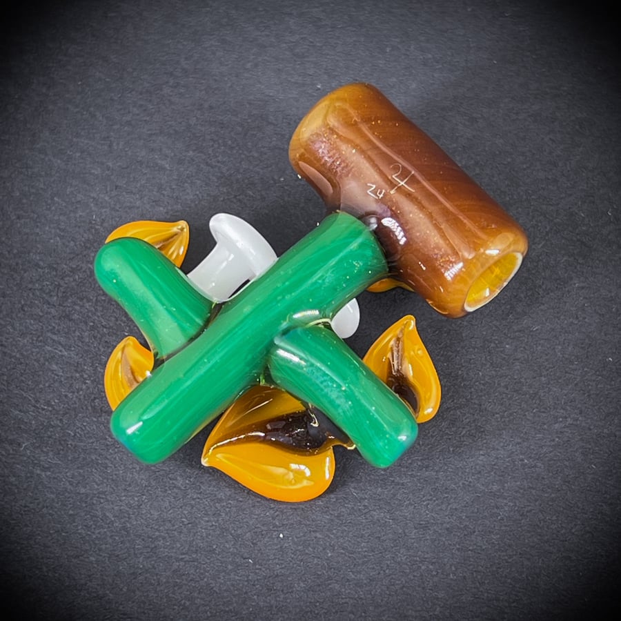 Image of Ghost Mushrooms with Summer Leaves Pendant