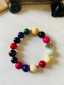 Image 2 of 10mm Mixed Jade & Lotus Women’s Bracelet