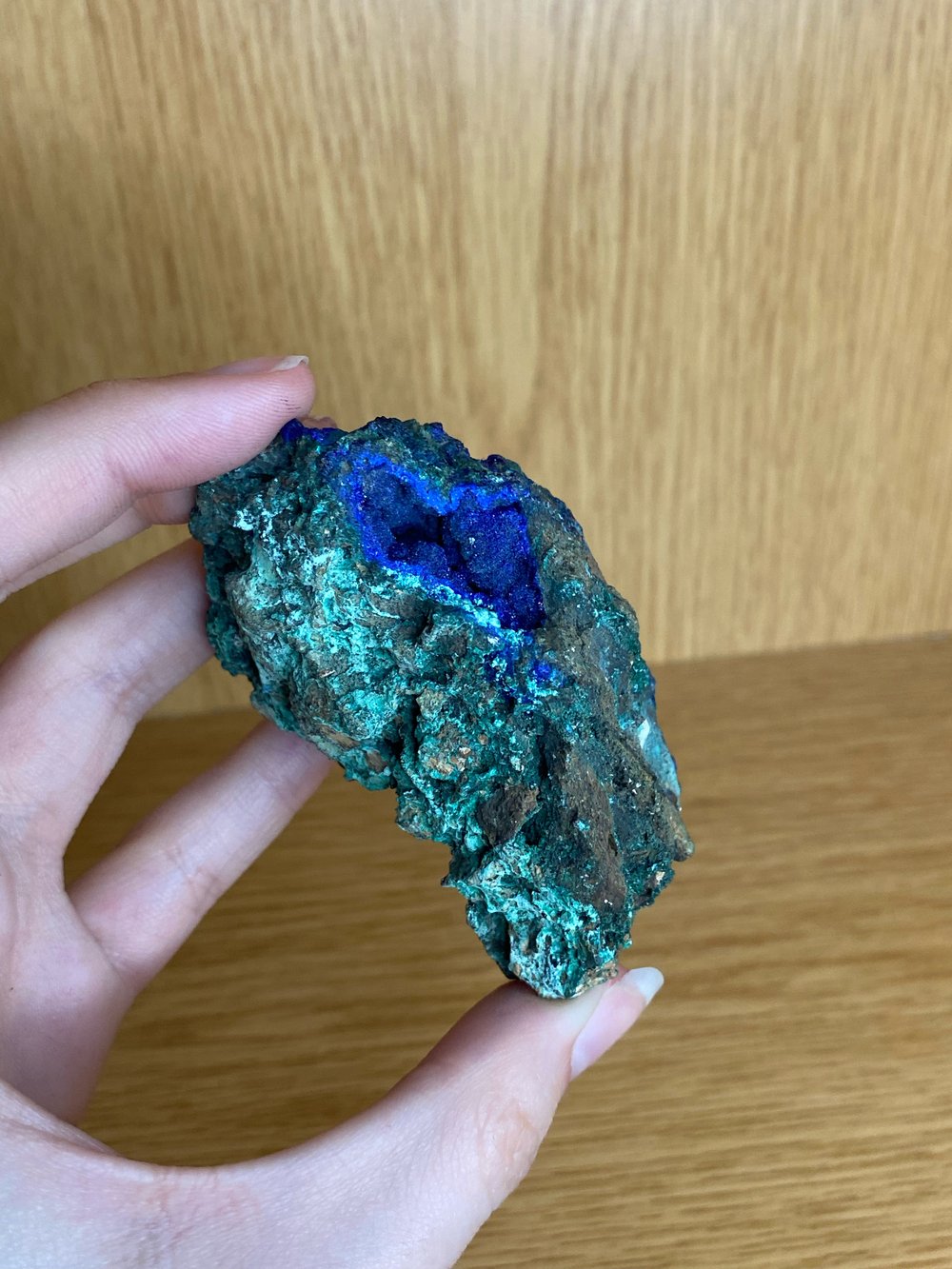 Raw azurite and malachite 