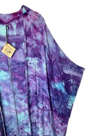 Image 3 of L Long Woven Kimono in Purple Haze Ice Dye
