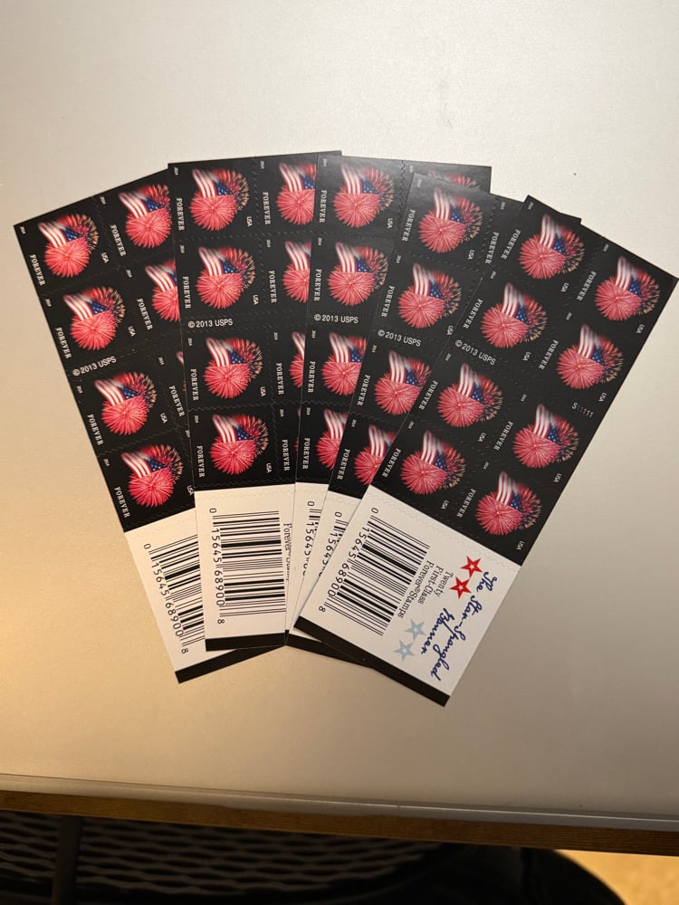 USPS Star Spangled Banner Forever Stamps 5 Books (100 Stamps)