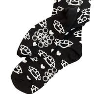 Image 3 of heart knuckle socks *black*