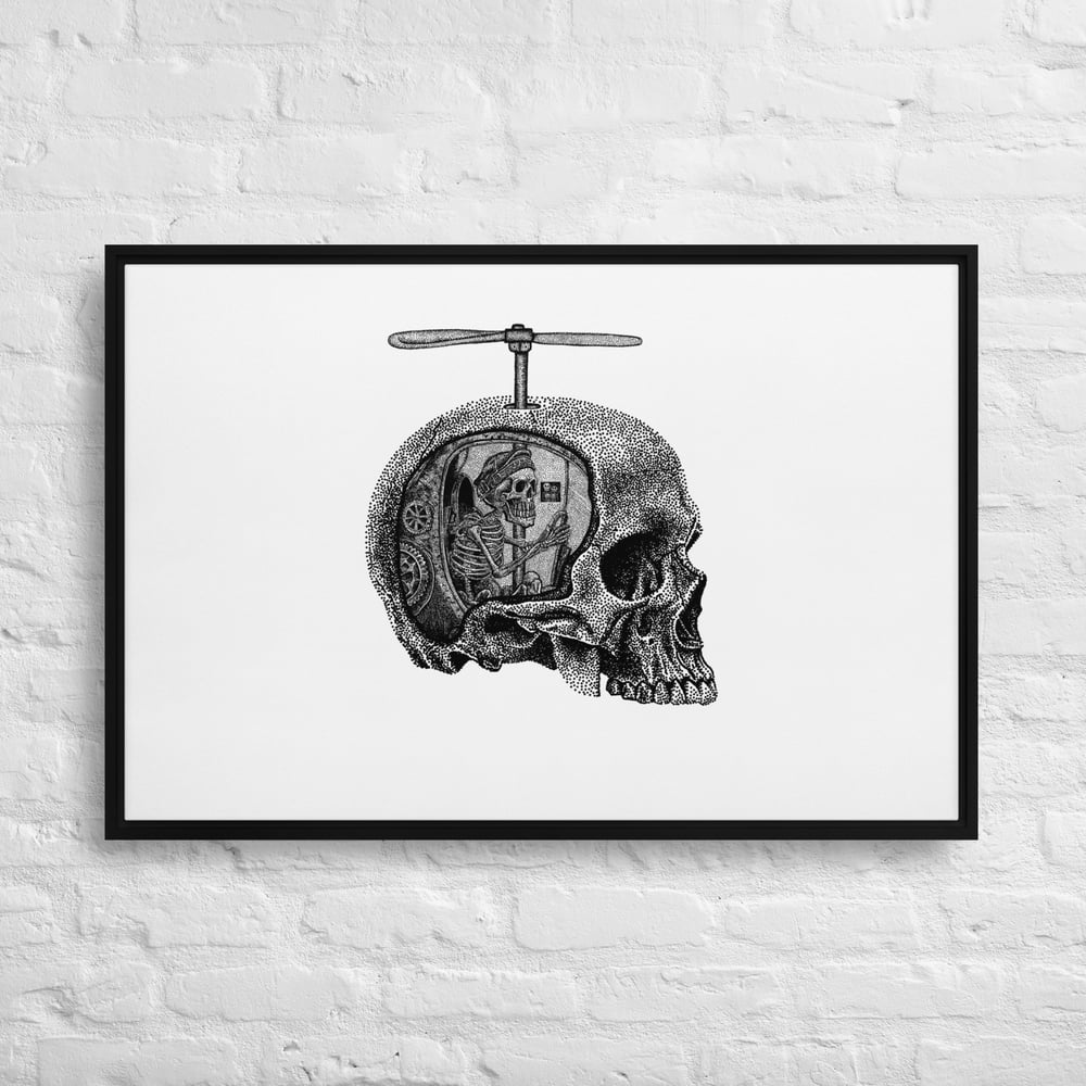 Skellycopter limited edition Framed canvas print 