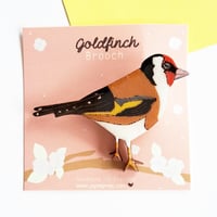 Goldfinch bird brooch