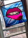 Biting Lip - Blue and Pink 