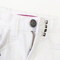 Image 4 of Vigoss Girls White Denim Mini Skirt with Studs