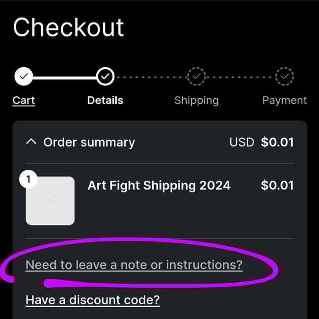 Art Fight Shipping 2025