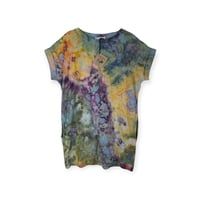 Image 1 of S 100% Cotton Short T-Shirt Dress with Pockets in Appalachian Sunset Watercolor
