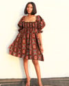 HAIDA African print smocking dress