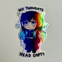 Image 2 of No Thoughts Sticker