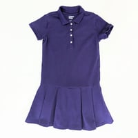 Image 6 of Girls Lands' End School Uniform Deep Purple Polo Dress