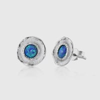 Image 1 of Banyan Blue Fire Opalite Stud Earrings