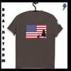 The American flag with a soldier kneeling classic tee
