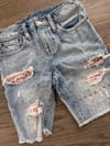  Polo denim shorts, bandanna patch work