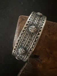 Image 1 of Nice gauge stamped signed stacker cuff 
