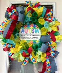 Image 1 of Autism Awareness Decorative Wreath