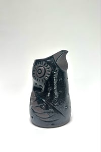 Image 1 of Dark Teal Flying Owl Handleless Pitcher