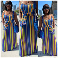 Remy blue long maxi dress with pockets 