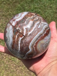 Image 12 of Mexican Lace Agate With Amethyst Sphere #2468
