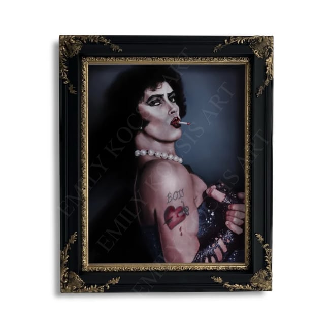 Original Painting Print // ‘Sweet Transvestite’ Tim Curry Frank-n-Furter RHPS  Oil Portrait