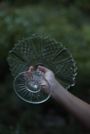Image of Mittelgrosse  Kuchenplatte (Durchmesser ca  25cm)  Glas, mit Fuss