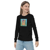 Image 2 of Youth long sleeve tee with DIva Cat