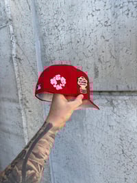 Image 5 of PINK BRIM RED NEW YORK METS CUSTOM FITTED CAP