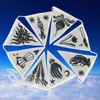 Image 1 of FLAGS linoprinted — BLACK