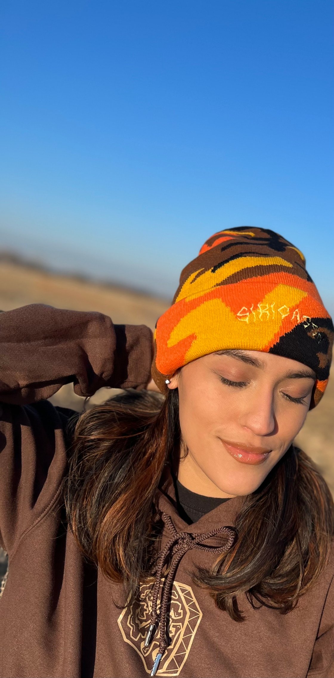 Image of Orange camo beanies 