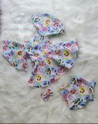 Baby shark top and bummie 