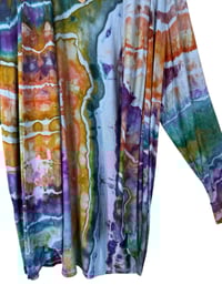 Image 8 of 2X PLUS Jersey Knit Open Cardigan in Earthy Rainbow Geode Ice Dye