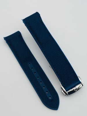 Image of 20mm-22mm blue Nylon silicone Rubber Watch Strap Band,Omega seamaster Planet Ocean.