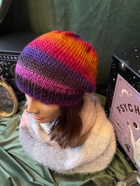 Image 2 of "Fire & Twilight" Slouchy Knit Beanie