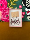 Metallic pink spider earrings 