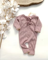 Image 1 of Newborn girls romper Amelie | dusty pink