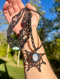 Image 5 of Opal Star Micro Macrame Necklace