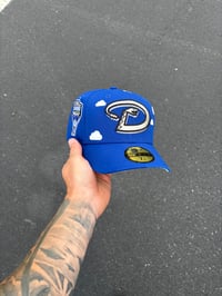 Image 1 of PARTLY CLOUDY ROYAL BLUE ARIZONA DIAMONDBACKS CUSTOM FITTED CAP